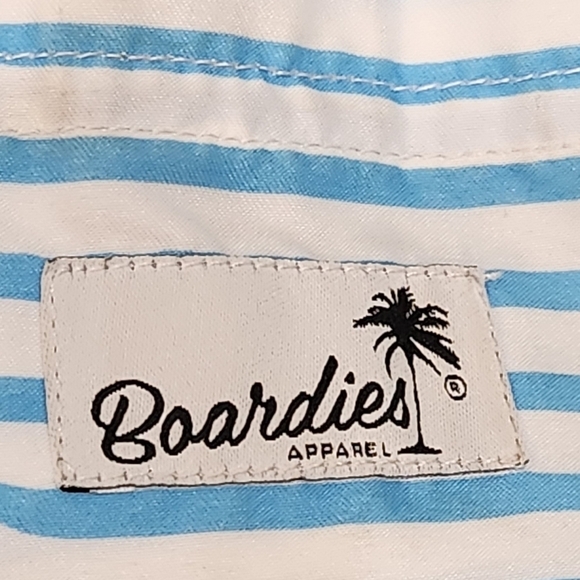 Boardies Men’s Swim Shorts Trunks Striped Blue White Size Medium - Picture 8 of 16